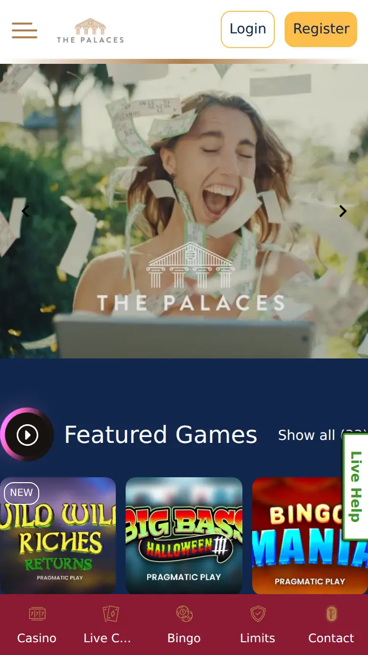 The Palaces - homepage (mobile)