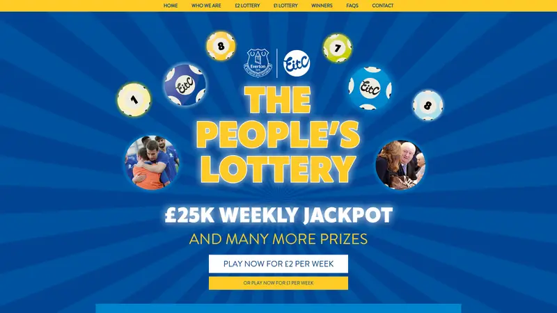 The Peoples Lottery - homepage (desktop)