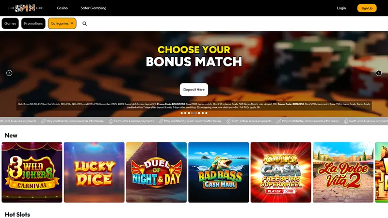 Tiger Spin - homepage (desktop)