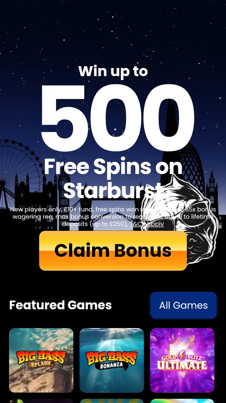 Top Dog Slots - homepage (mobile)