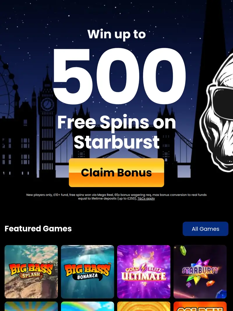 Top Dog Slots - homepage (tablet)