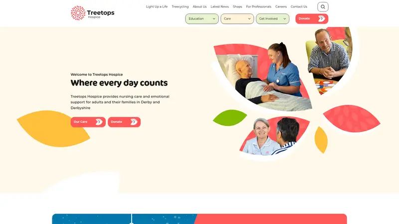 Treetops Hospice - homepage (desktop)
