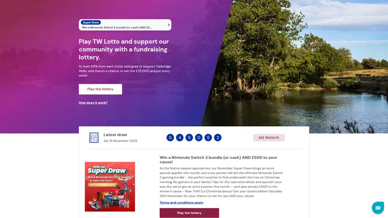 TW Lotto - homepage (desktop)