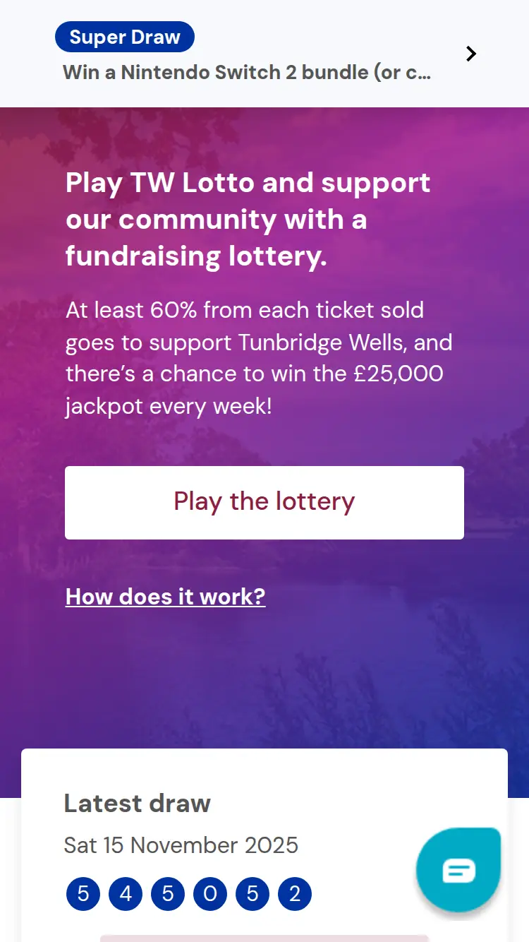 TW Lotto - homepage (mobile)