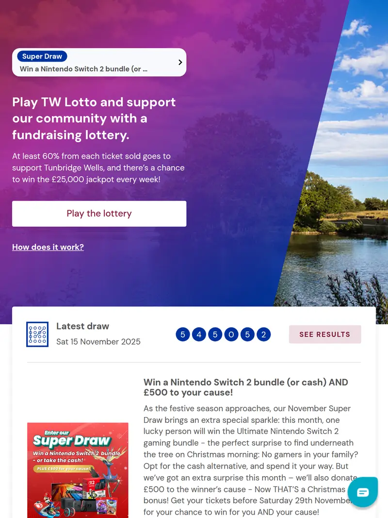 TW Lotto - homepage (tablet)