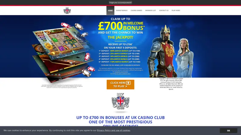 UK Casino Club - homepage (desktop)