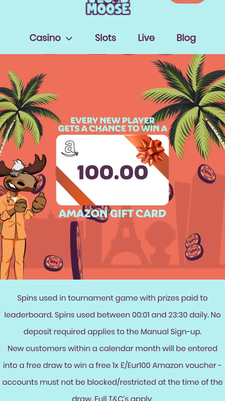 Vegas Moose - homepage (mobile)