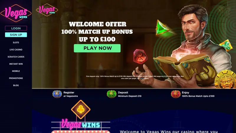 Vegas Wins - homepage (desktop)