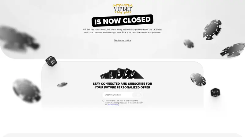 VIP Bet - homepage (desktop)