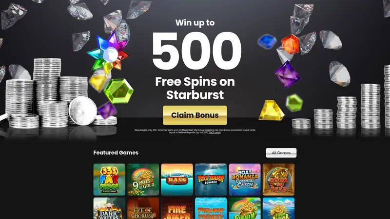 VIP Spins - homepage (desktop)