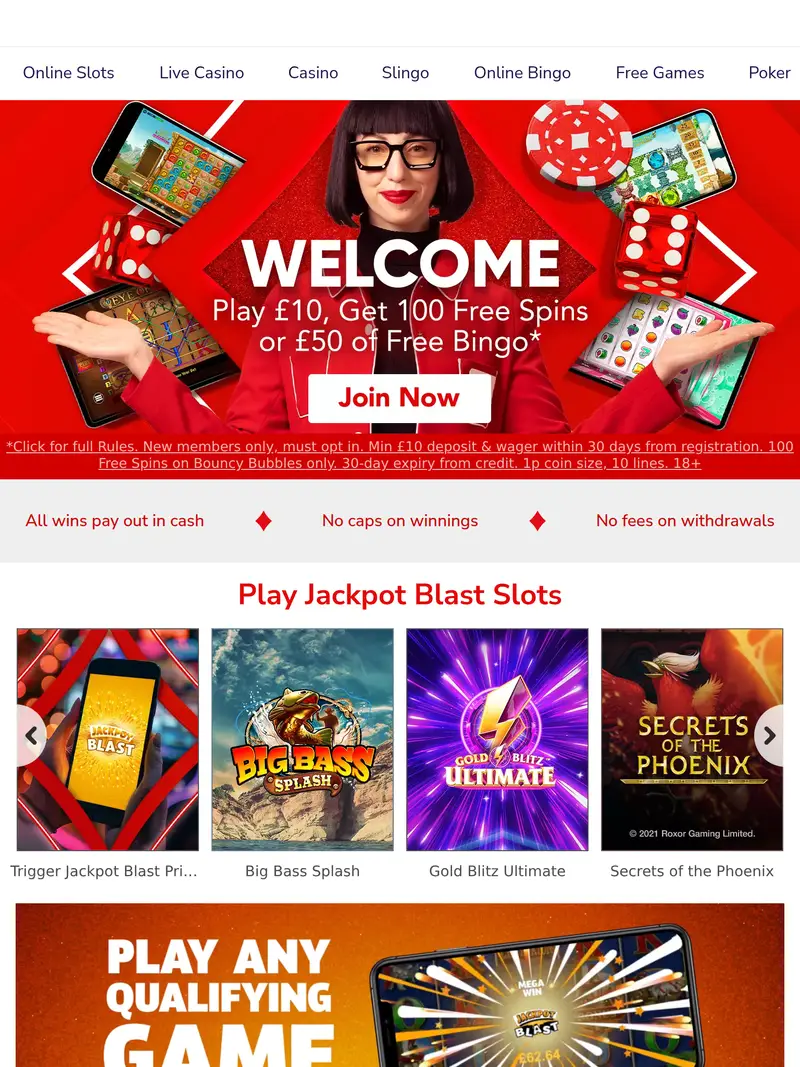 Virgin Games - homepage (tablet)
