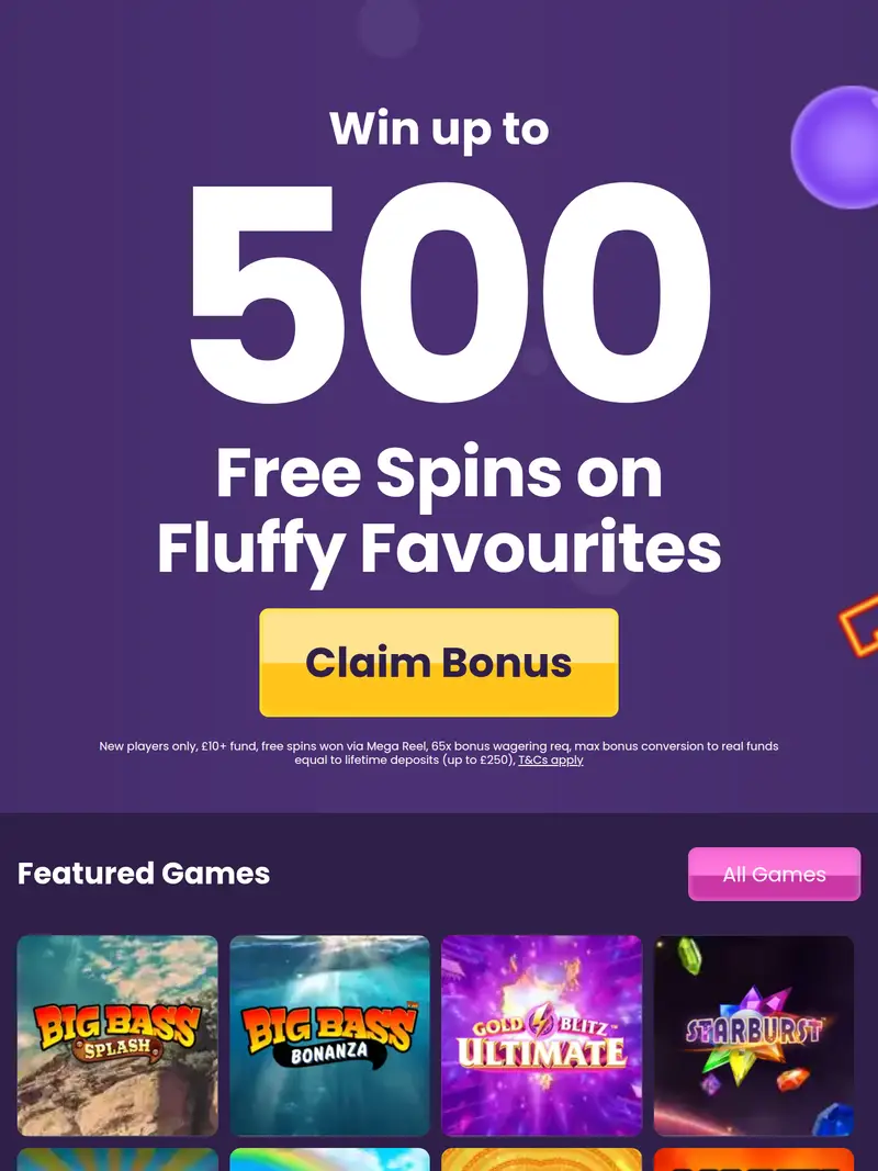 Welcome Slots - homepage (tablet)