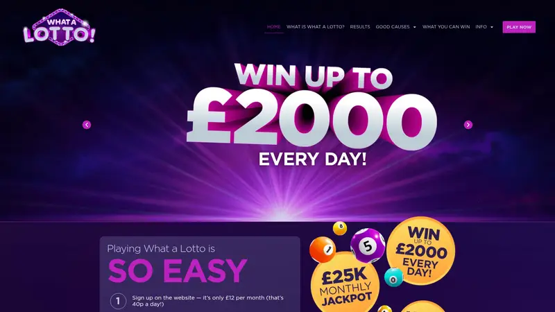 What A Lotto - homepage (desktop)