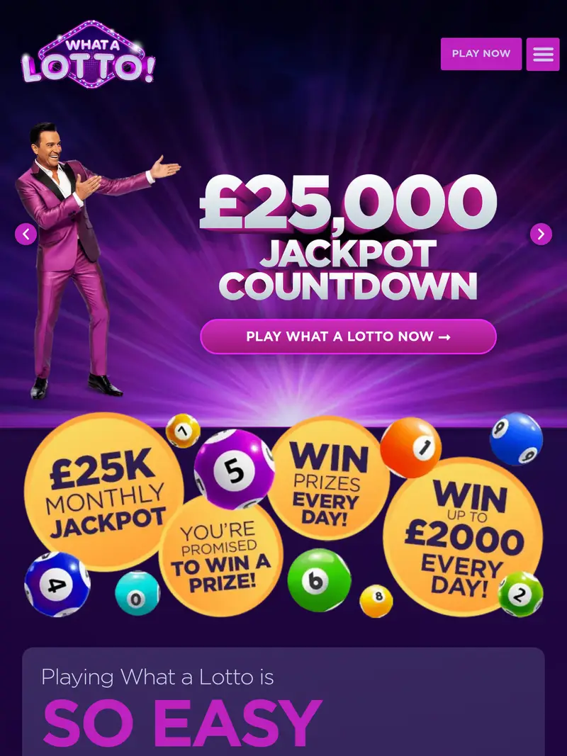 What A Lotto - homepage (tablet)