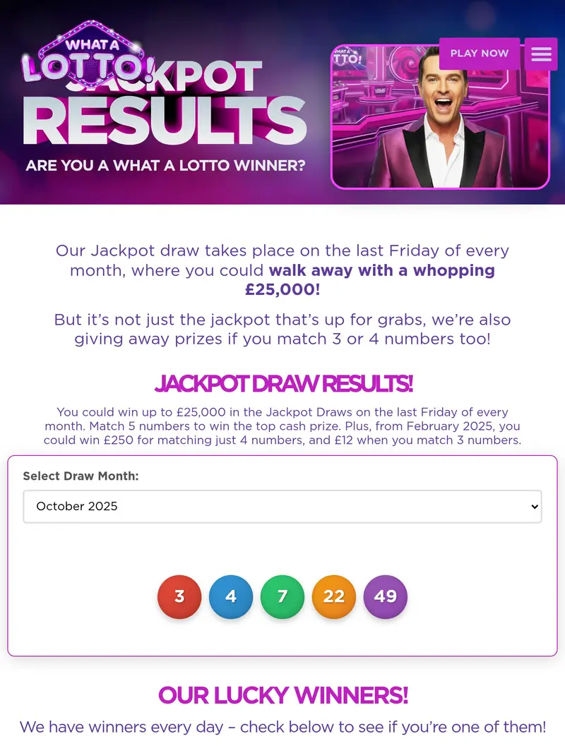 What A Lotto - results (tablet)