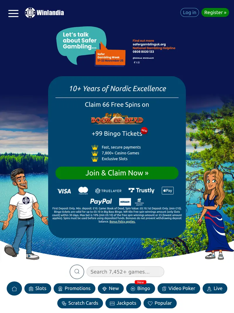 Win Landia - homepage (tablet)