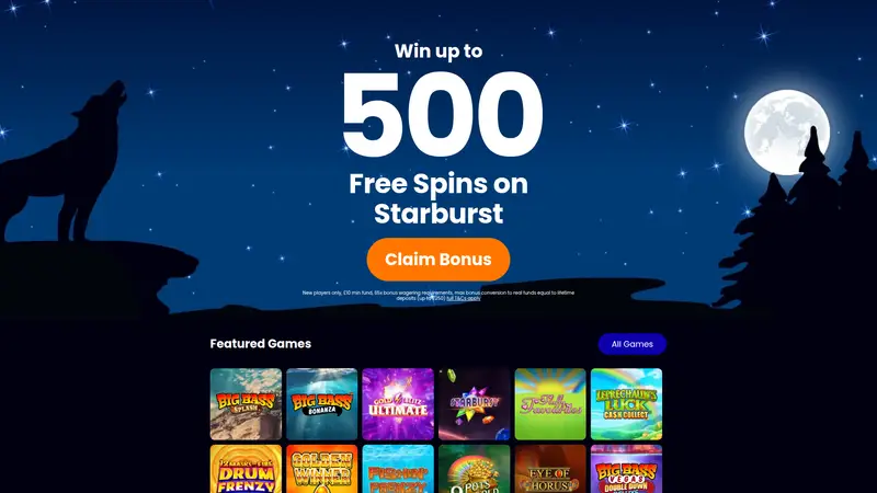 Wolf Spins - homepage (desktop)