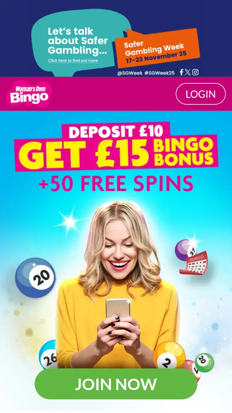 Woman's Own Bingo - homepage (mobile)
