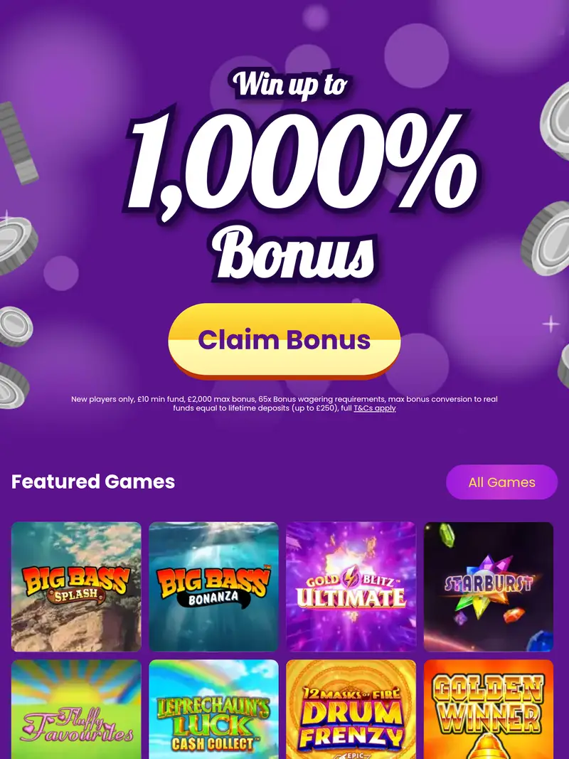 Wonga Games - homepage (tablet)