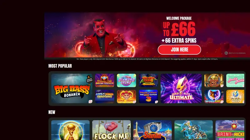 666 Casino - homepage (desktop)