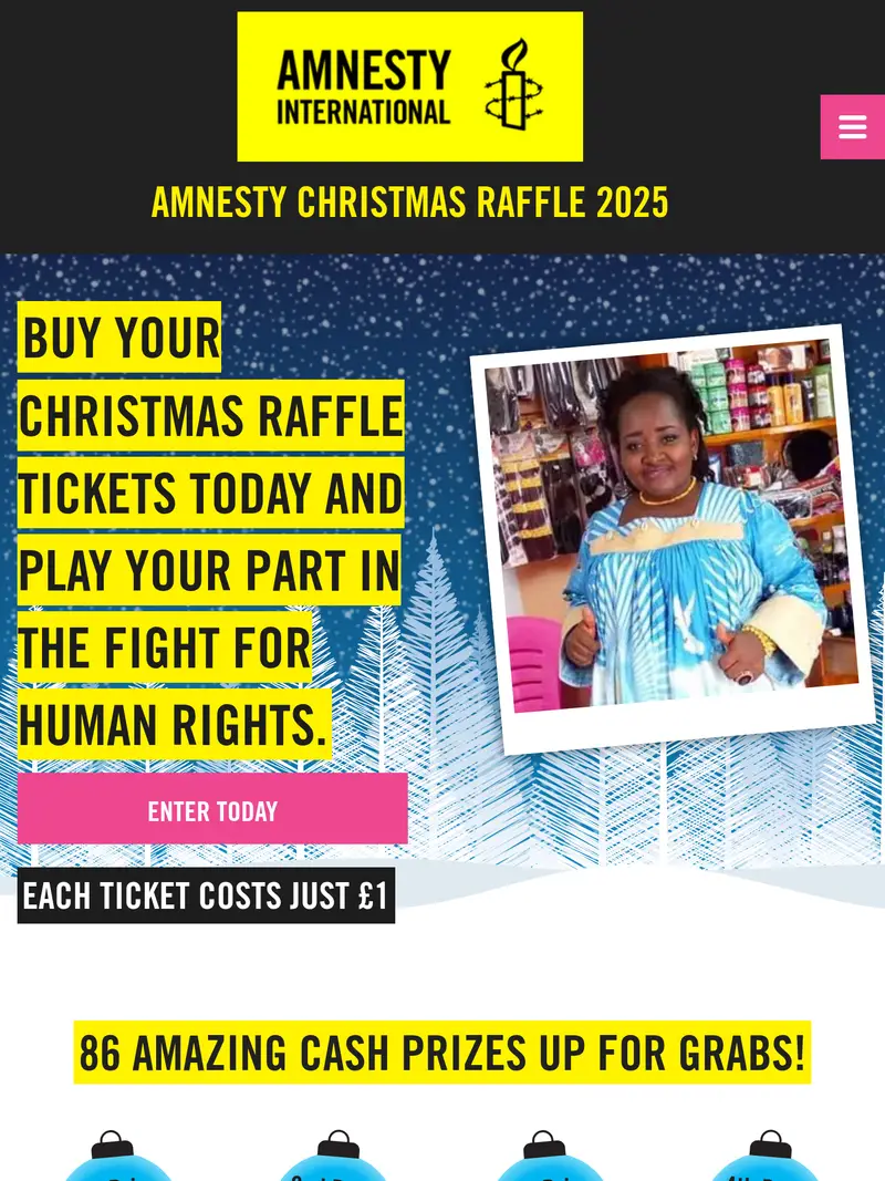 Amnesty International - homepage (tablet)