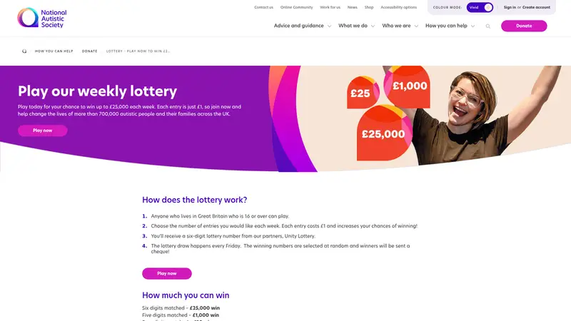 National Autistic Society - homepage (desktop)