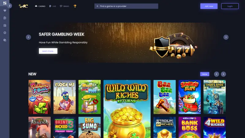 Azimut Casino - homepage (desktop)
