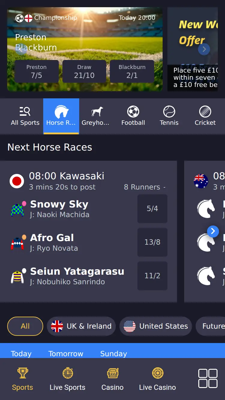 Bet600 - homepage (mobile)