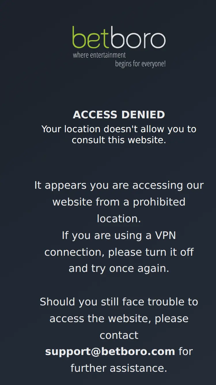 Bet Boro - homepage (mobile)