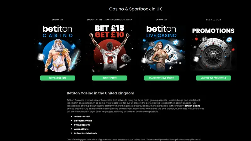 Betiton - homepage (desktop)