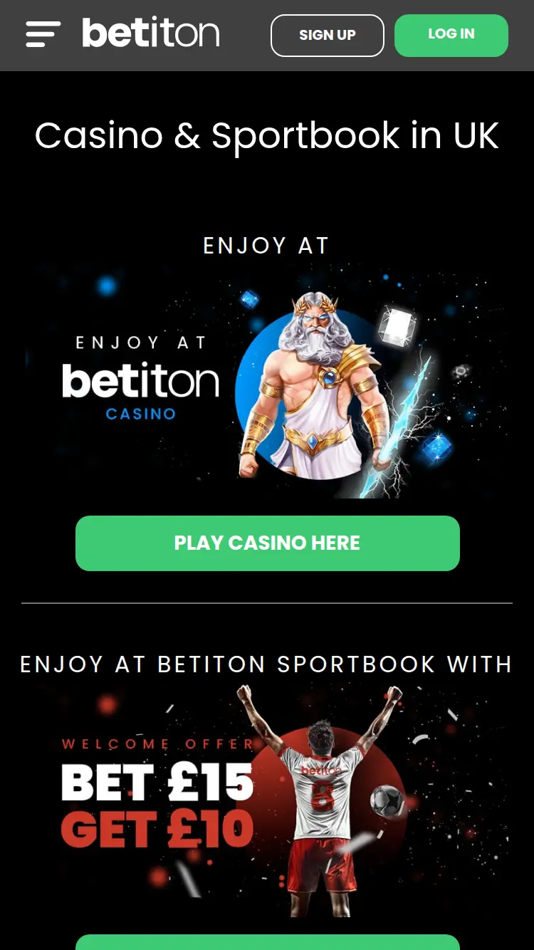 Betiton - homepage (mobile)