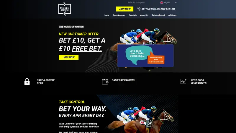 Betreg - homepage (desktop)