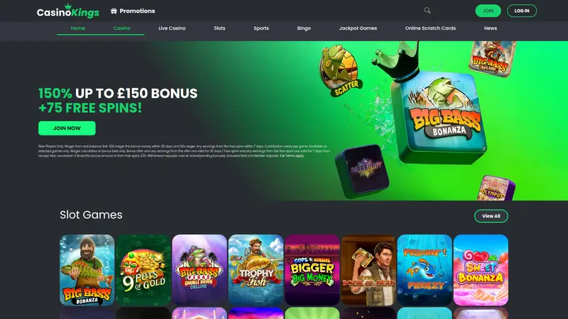 Casinokings - homepage (desktop)