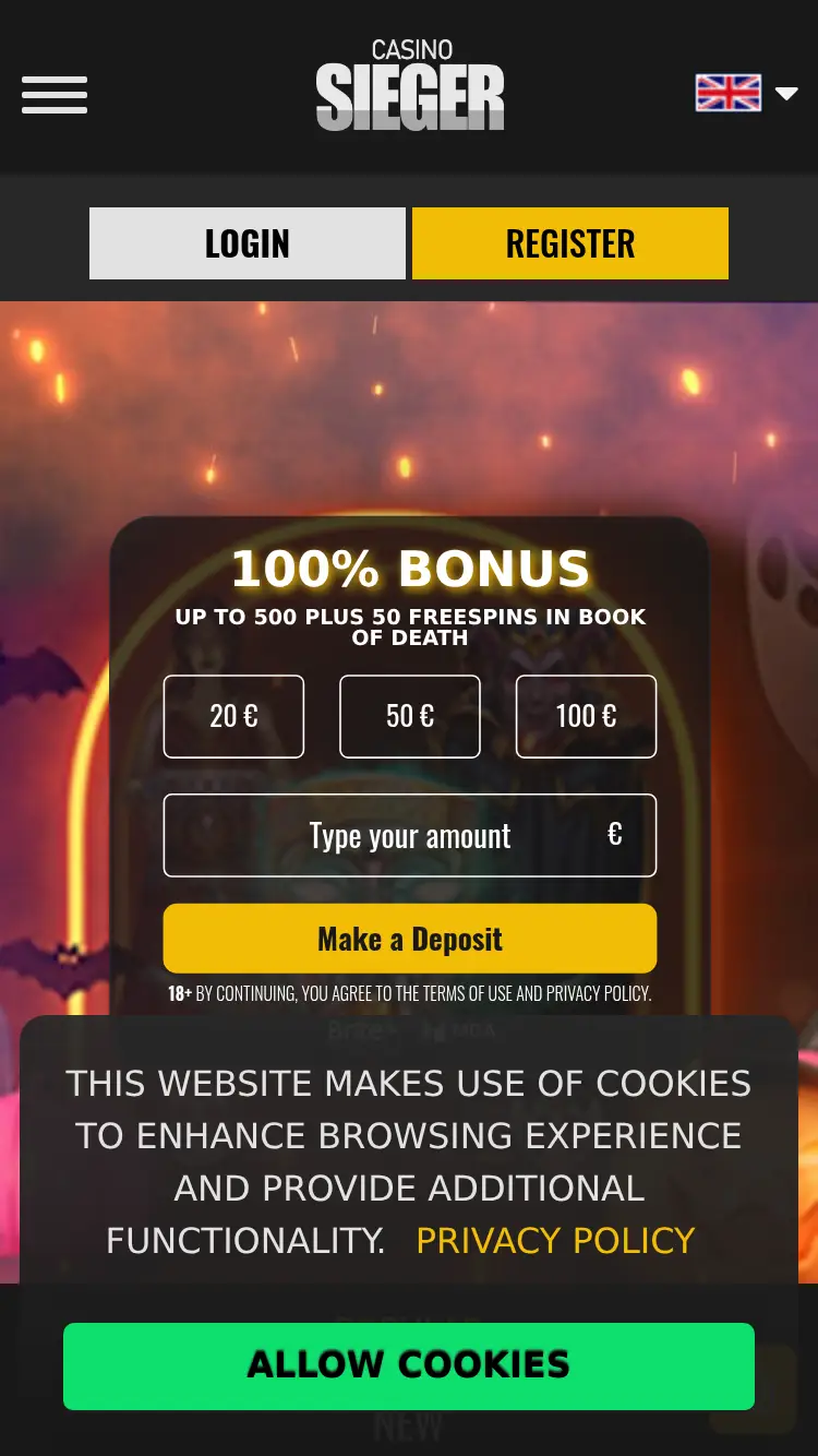 Casinosieger - homepage (mobile)