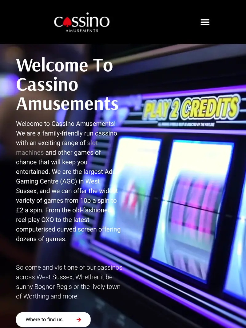Cassino - homepage (tablet)