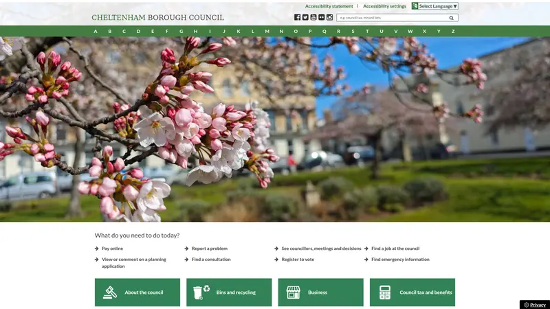 Cheltenham.gov - homepage (desktop)