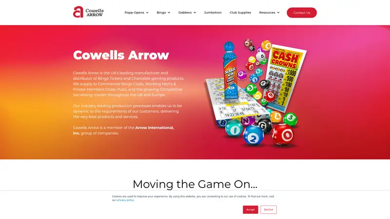 Cowellsarrow - homepage (desktop)