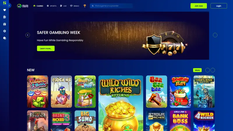 Dazzle Casino - homepage (desktop)