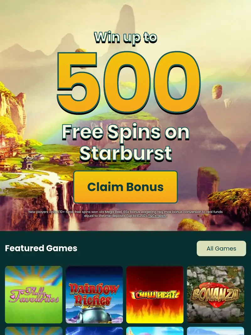 Destiny Spins - homepage (tablet)