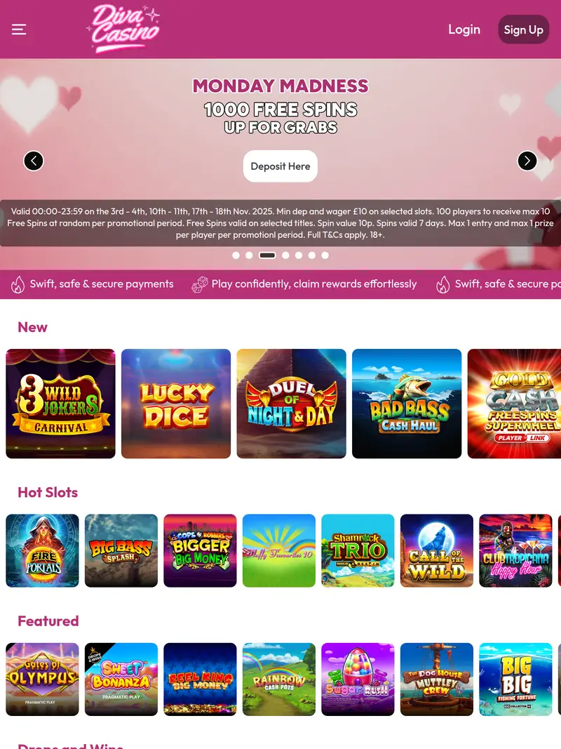 Diva - homepage (tablet)