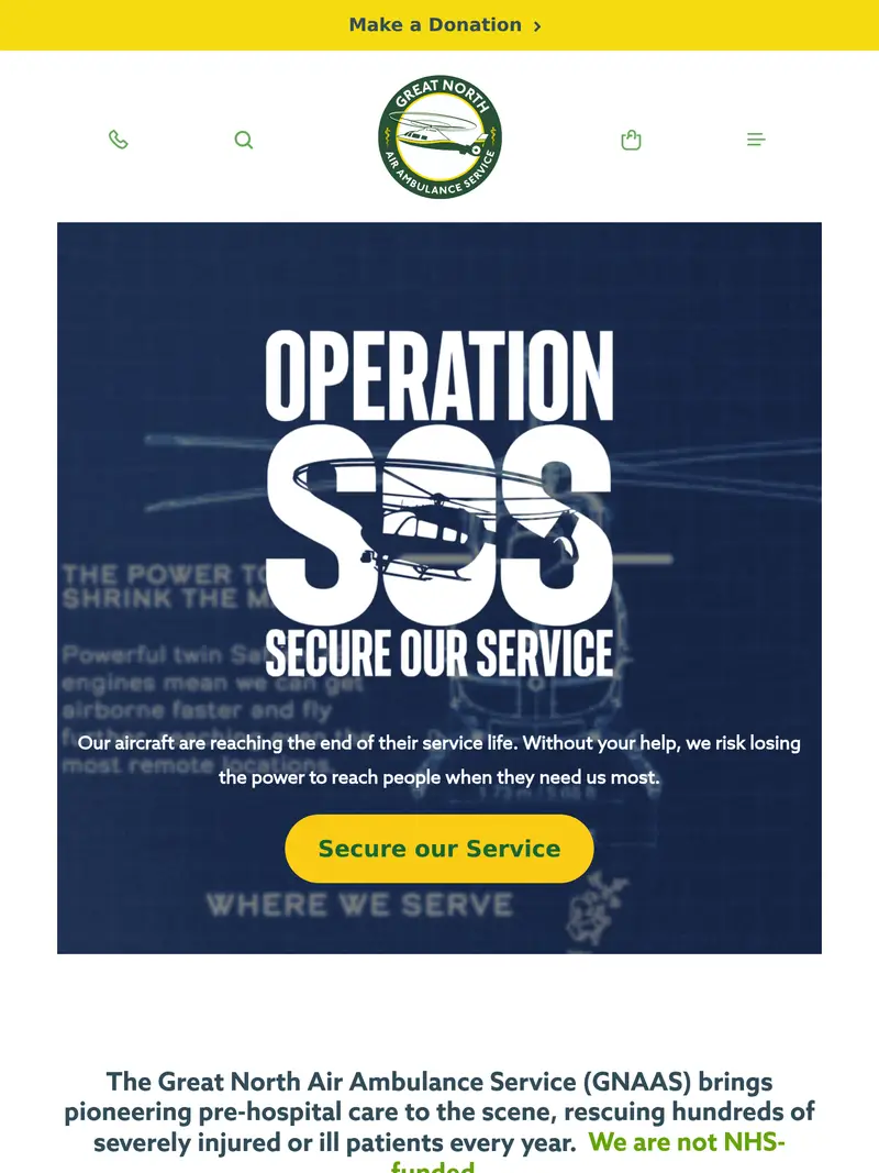 Greatnorthairambulance - homepage (tablet)