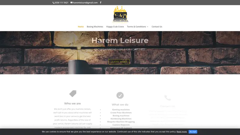 Haremleisure - homepage (desktop)