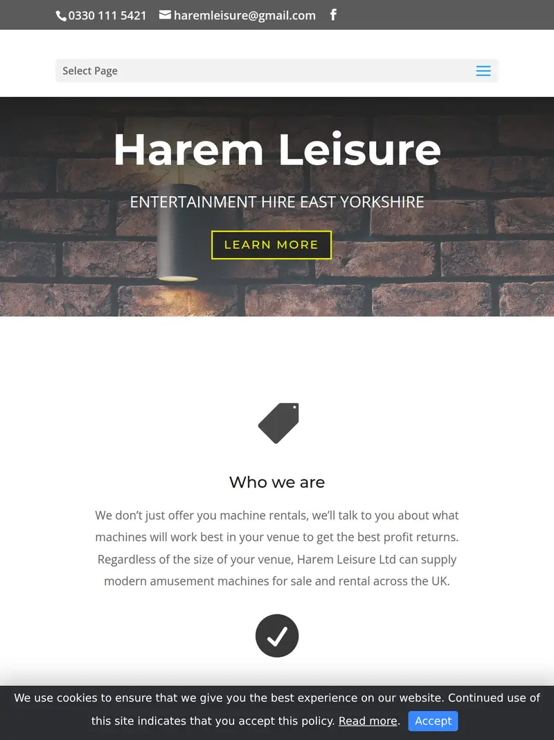 Haremleisure - homepage (tablet)