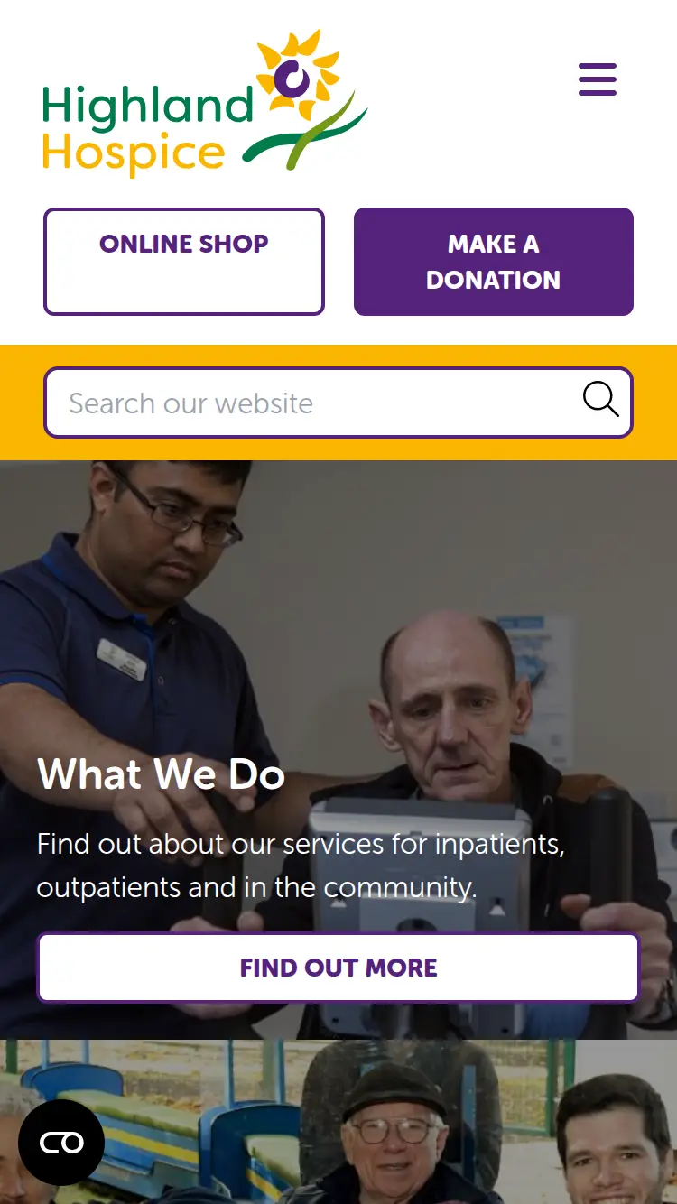 Highlandhospice - homepage (mobile)