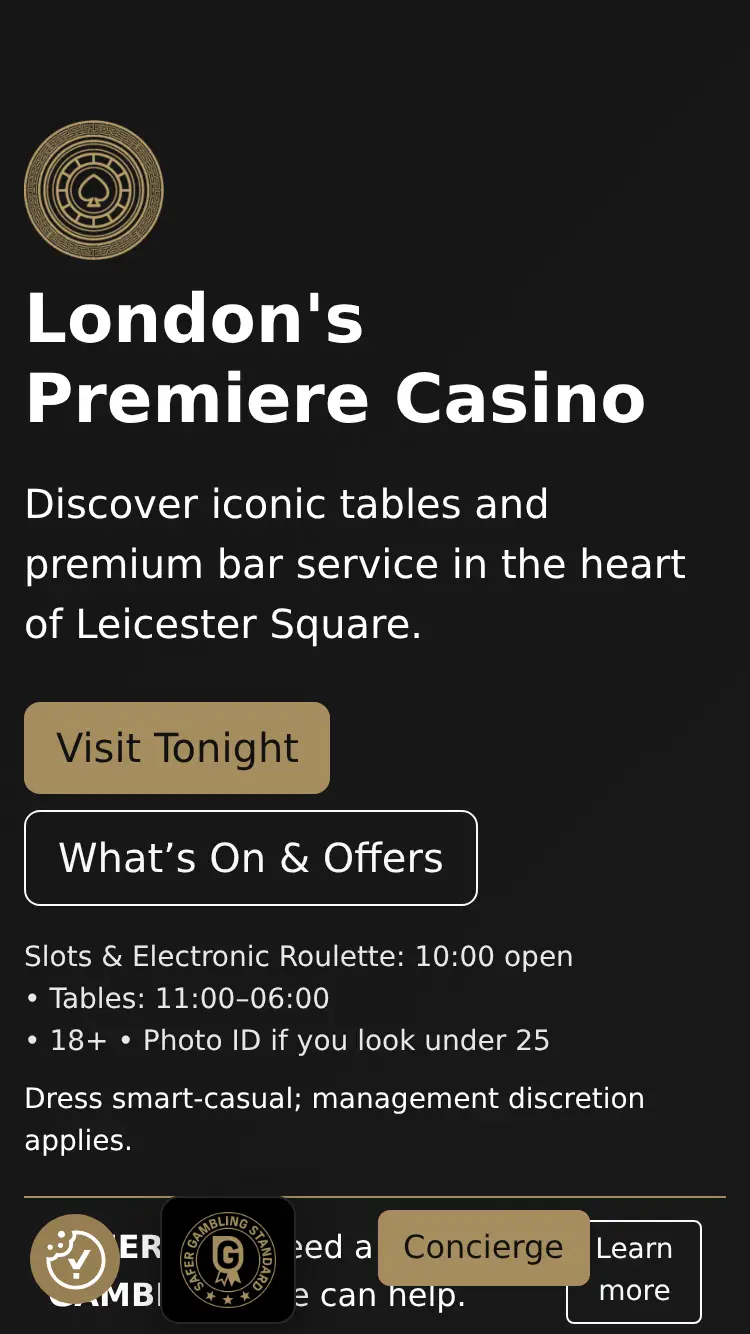 Horizons Casino - homepage (mobile)