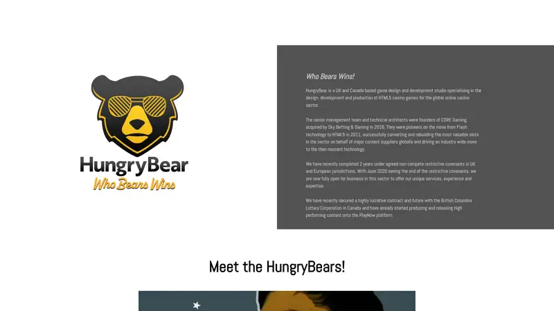 Hungrybear Gaming - homepage (desktop)