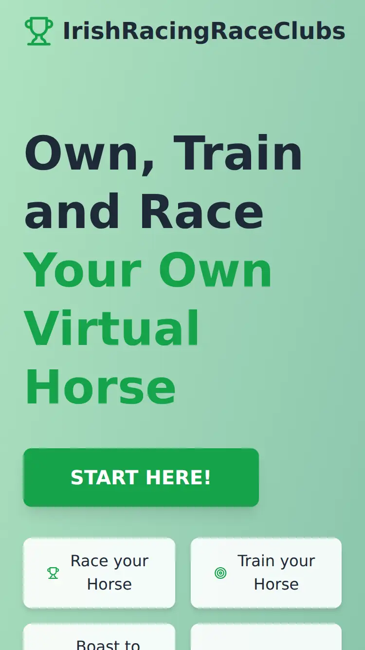 Irishracingraceclubs - homepage (mobile)