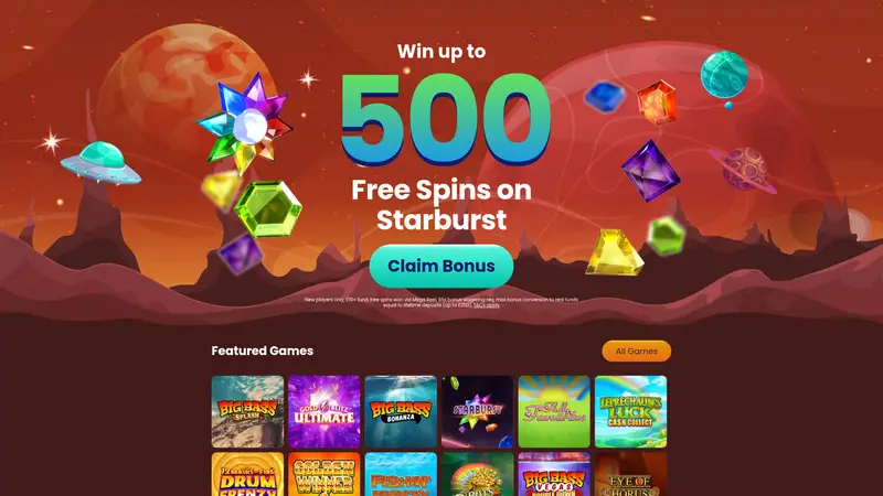 Jupiter Slots - homepage (desktop)