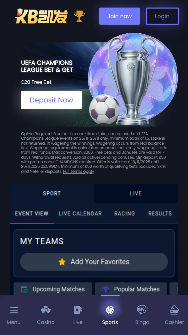 Kb88 - homepage (mobile)