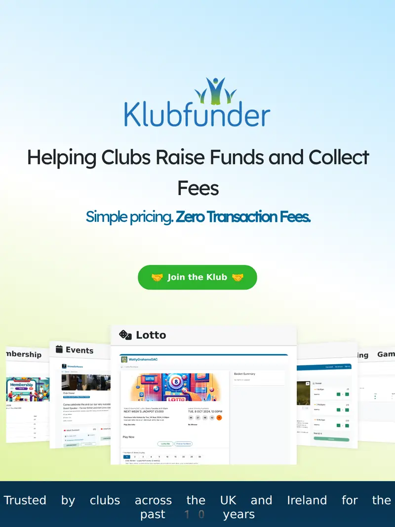 Klubfunder - homepage (tablet)